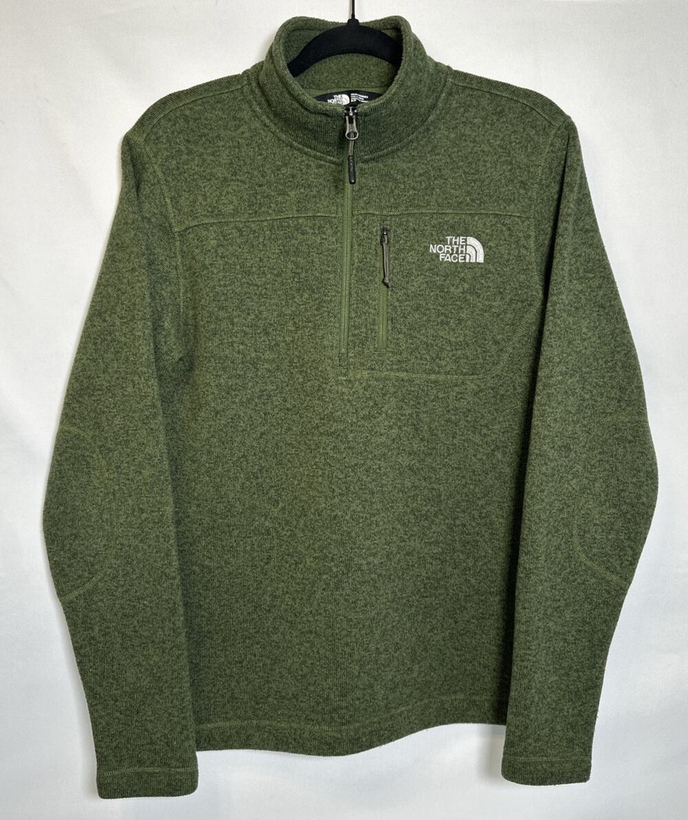 The North Face Men’s Small Green Knit Half Zip Pullover Sweater